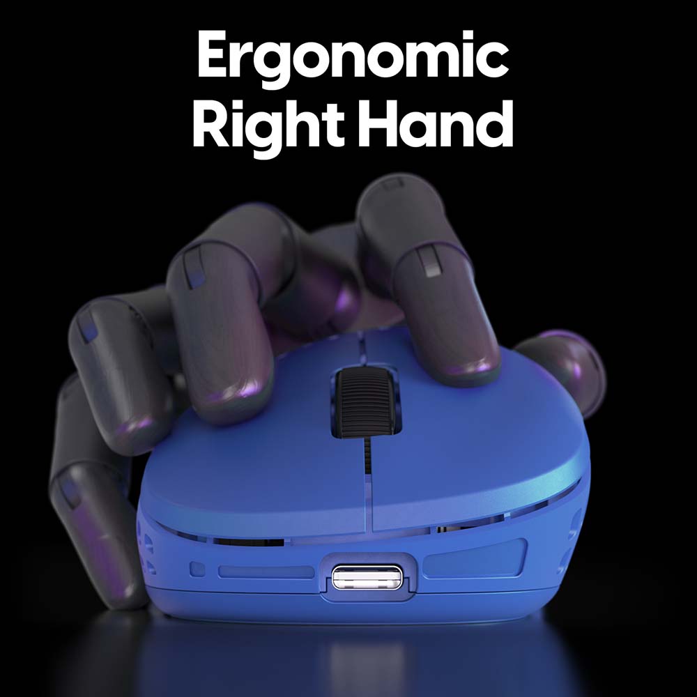 Pulsar V2 Blue với dáng cầm ergonomic dành cho người thuận tay phải