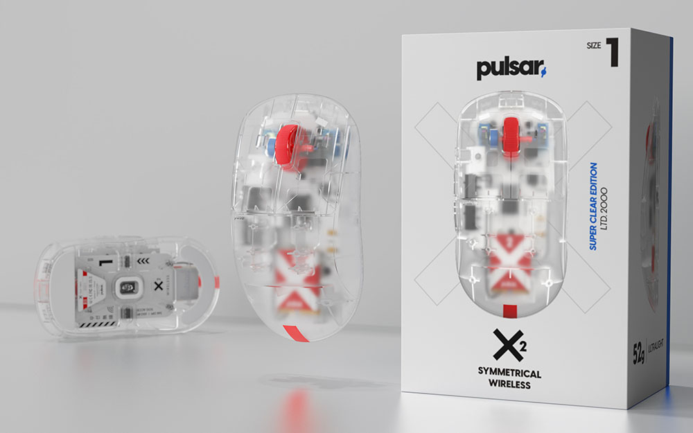 Chuột không dây siêu nhẹ Pulsar X2 Super Clear Edition